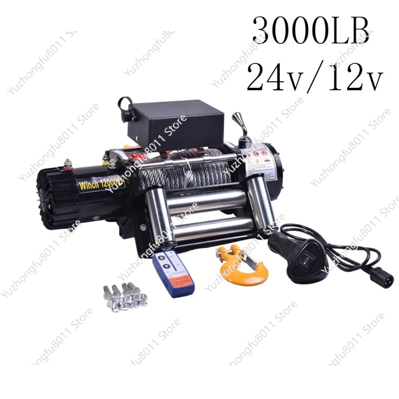 Электрическая лебедка 12В/24В, – обзор и цена Atv Winch 3000Lb